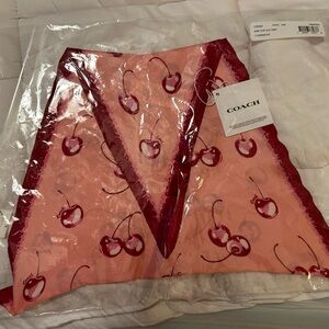 Coach Cherry Print Silk Scarf